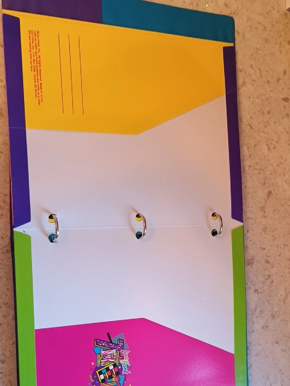 Vintage 1990s Lisa Frank Tropical Penguin 3 Ring Trapper Keeper W/ 3 Folders - Picture 16 of 16